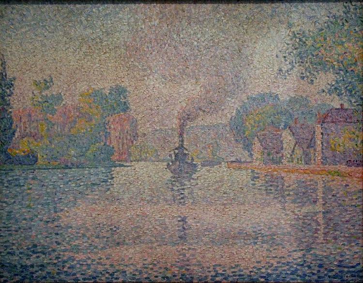 Paul Signac L'Hirondelle Steamer on the Seine china oil painting image